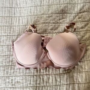 Elegant Pink Scalloped Bra 38D